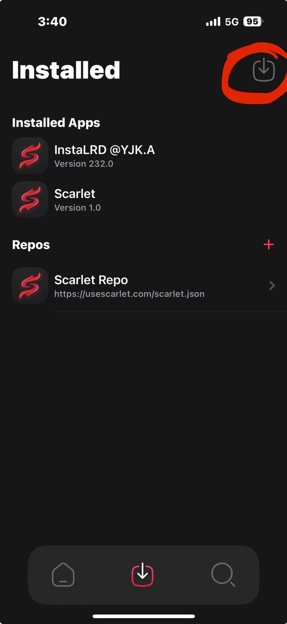 Scarlett app button